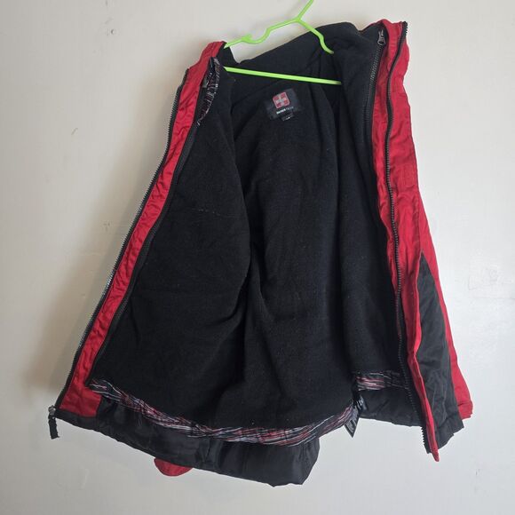 Swiss+ Tech Boys Red Full Zip Hooded Jacket Large (10-12) Fleece Lined Insulated - Picture 7 of 13